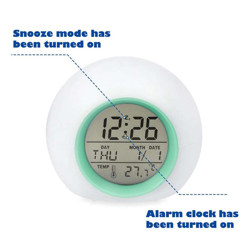 LCD Screen Displays Time Date Random Pattern St@llion 7 Colors LED Alarm Clock Temperature Christmas or Game Lovers Digital Alarm Clock with Snooze Function Best Gift for Children Birthday 