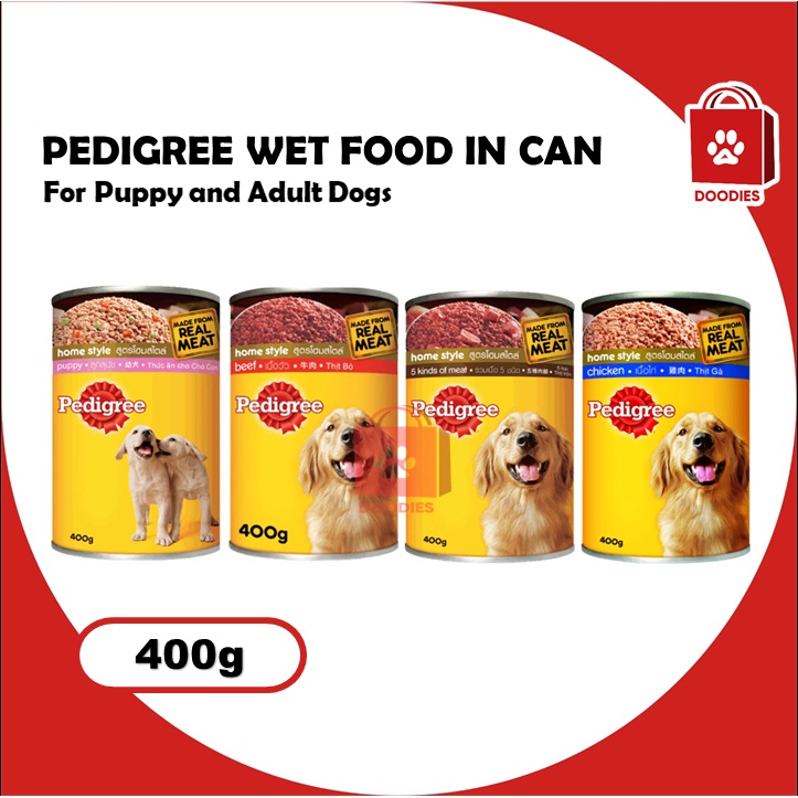 Pedigree in Can Puppy, Beef, Chicken, 5 Kinds of Meat Wet Dog Food 400g
