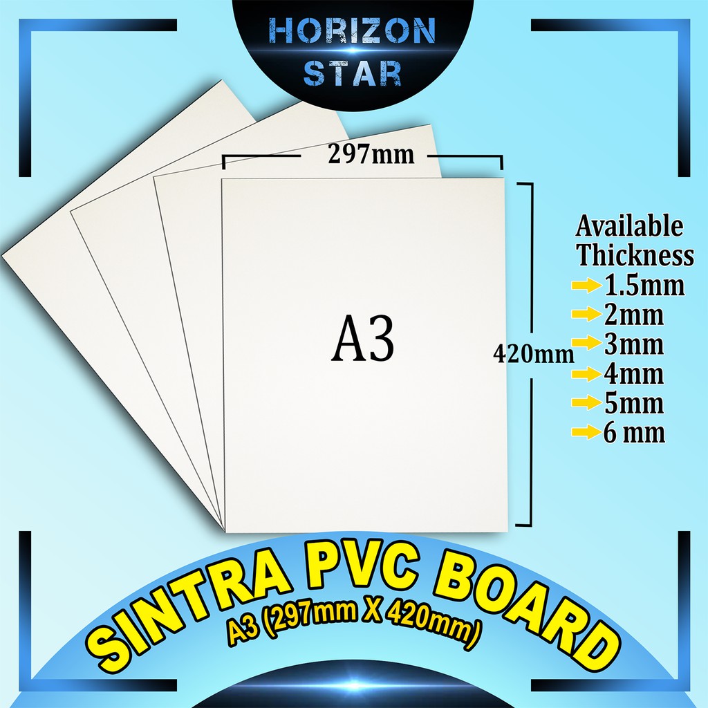 5 Pcs Sintra Pvc Board A3 297mm X 420mm 1 5mm 2mm 3mm 4mm 5mm 6mm Shopee Philippines