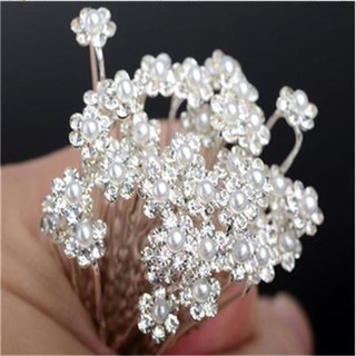 Flower Wedding Hair Pins Bridesmaid Crystal Diamante Pearls Bridal