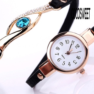 CCT-Lady Blue Eye Infinity Multilayer Faux Leather Charm Bracelet Quartz Wrist Watch #6