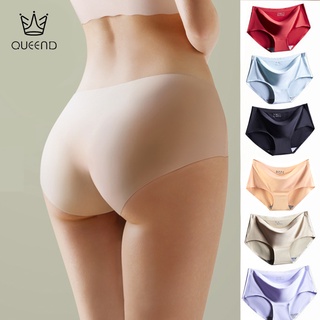 QueenD 6 pcs seamless panty for women ice silk Plus size Lingerie underwear