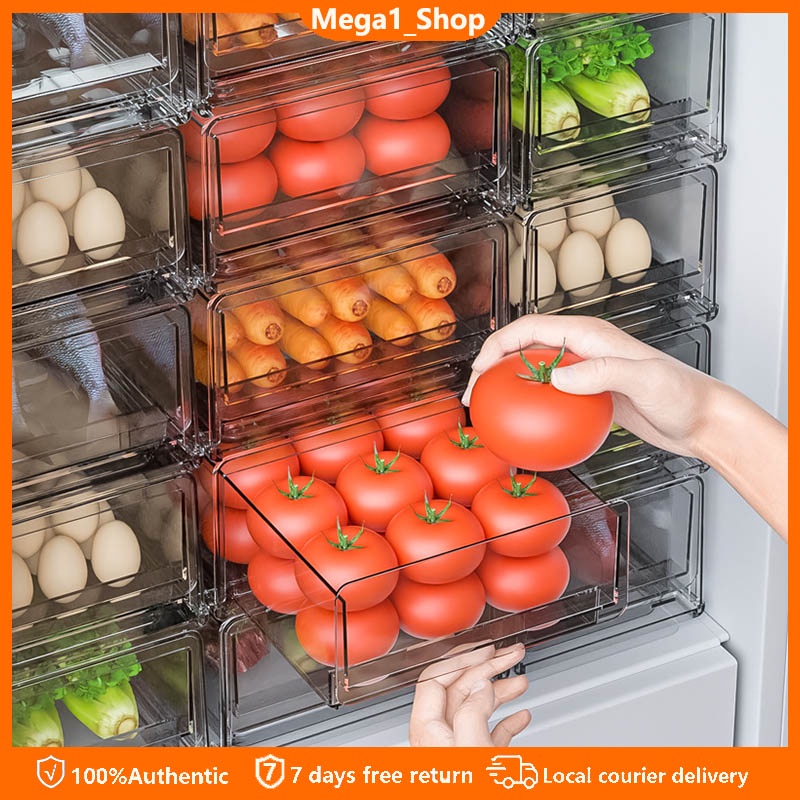 Refrigerator Food Storage Drawer Type Fresh Box Transparent Fridge freezer Ref Organizer