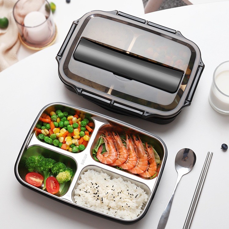 Portable 304 Stainless Steel Bento Box Lunch Box Leakproof Microwave ...