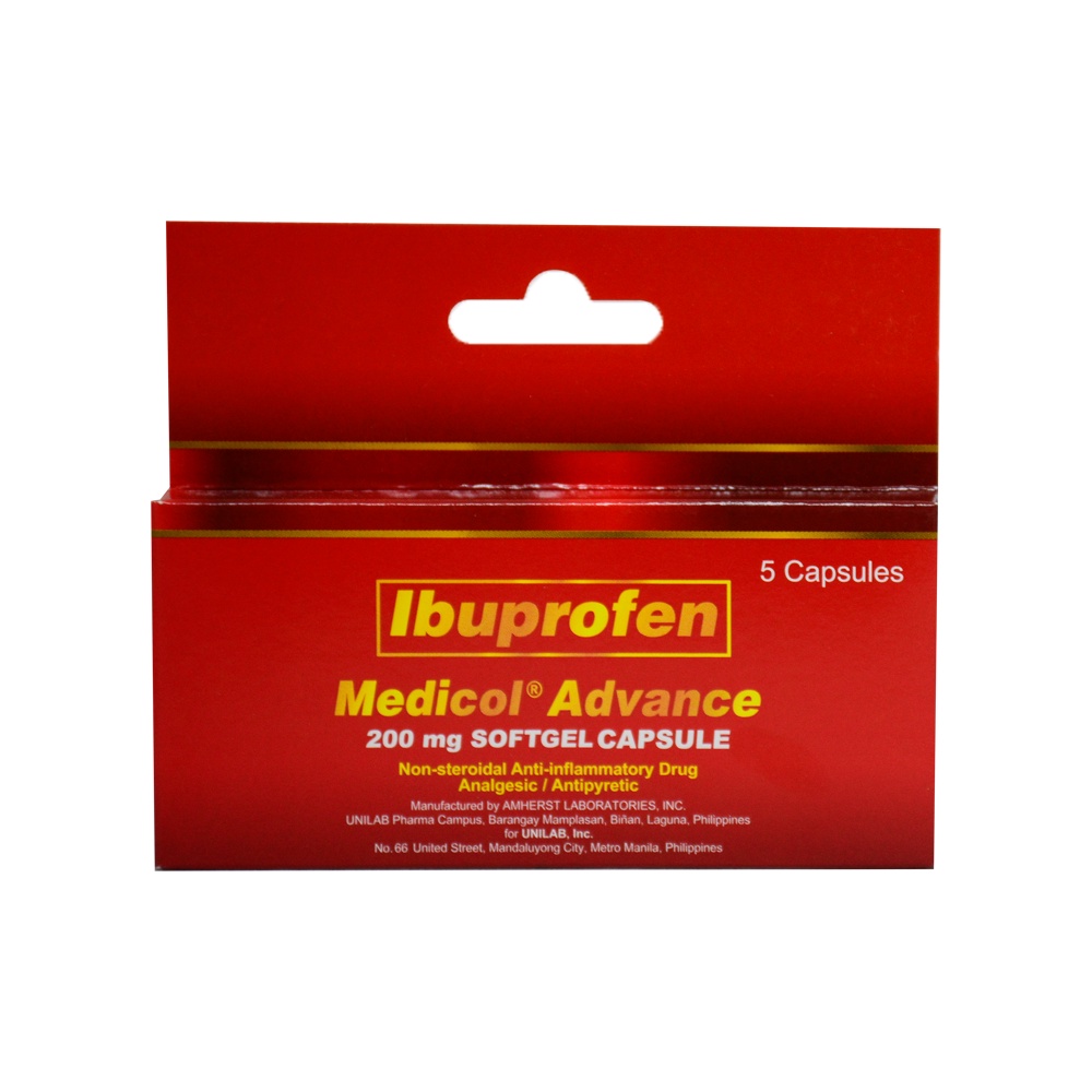 IBUPROFEN Medicol Advance 200mg Softgel Capsule X 5 Per Pack Shopee