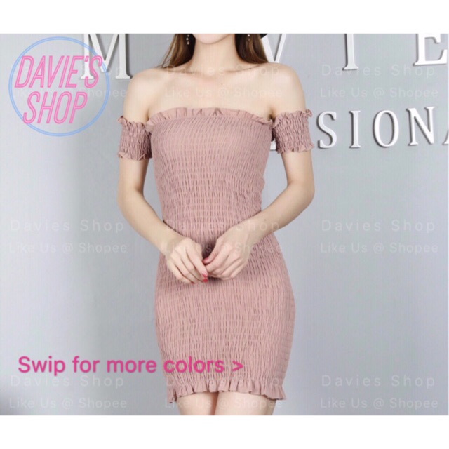 shopee off shoulder dress