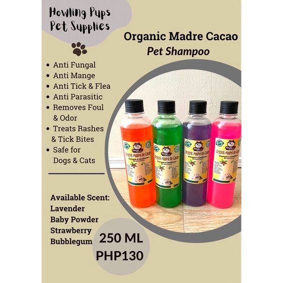 ORGANIC MADRE DE CACAO PET SHAMPOO HOWLING PUPS Shopee Philippines