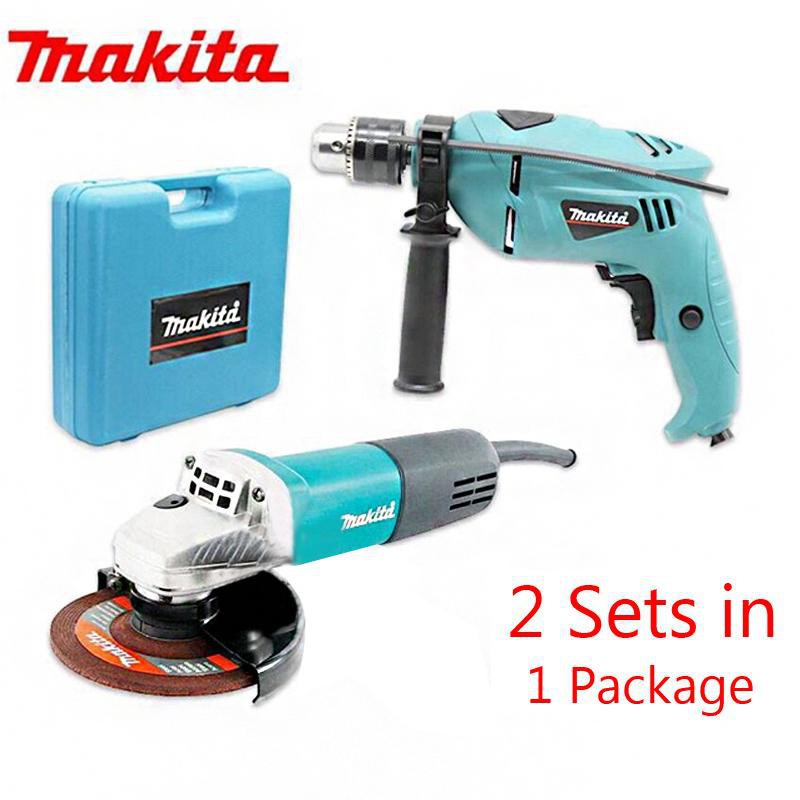 Makita Grinder With Drill Set (Blue) | Shopee Philippines