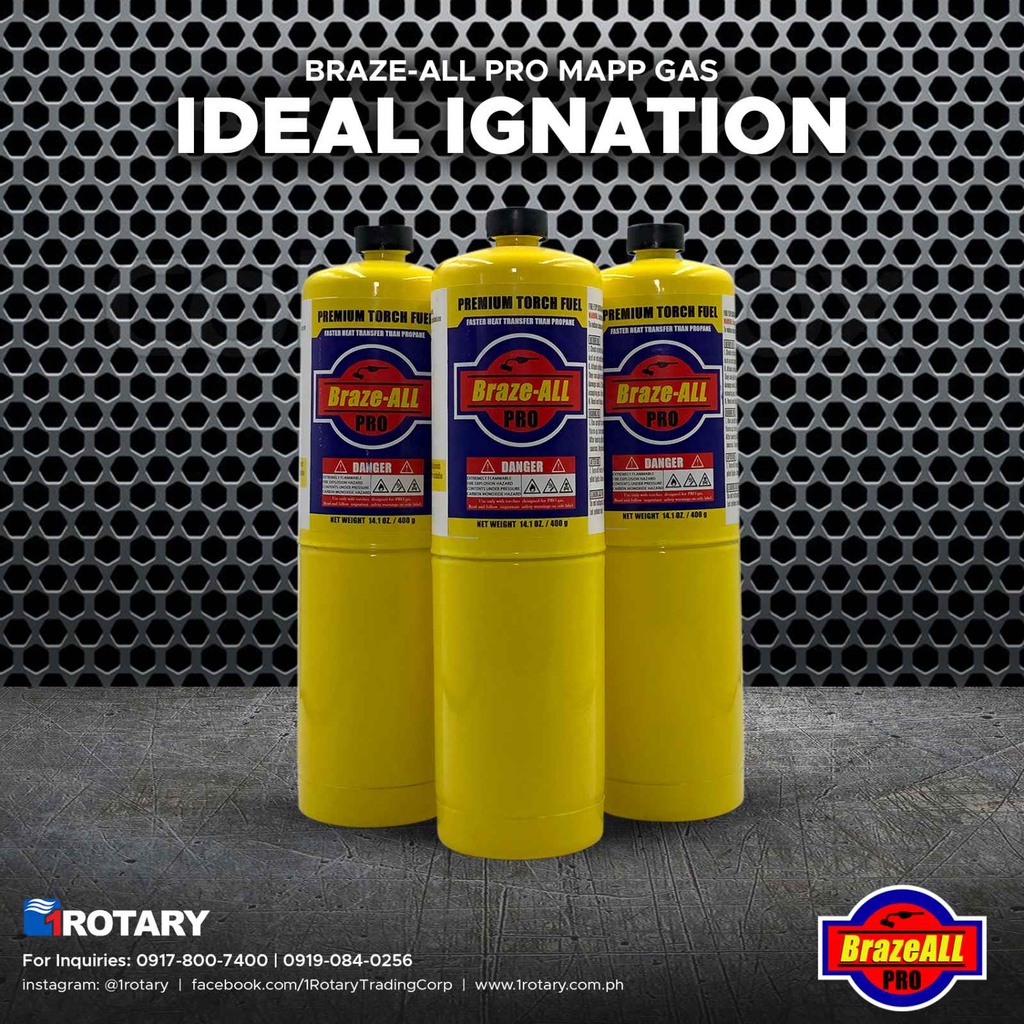 1ROTARY Blowtorch Refill, Propane Gas BrazeAll MAPP GAS CAR AIRCON