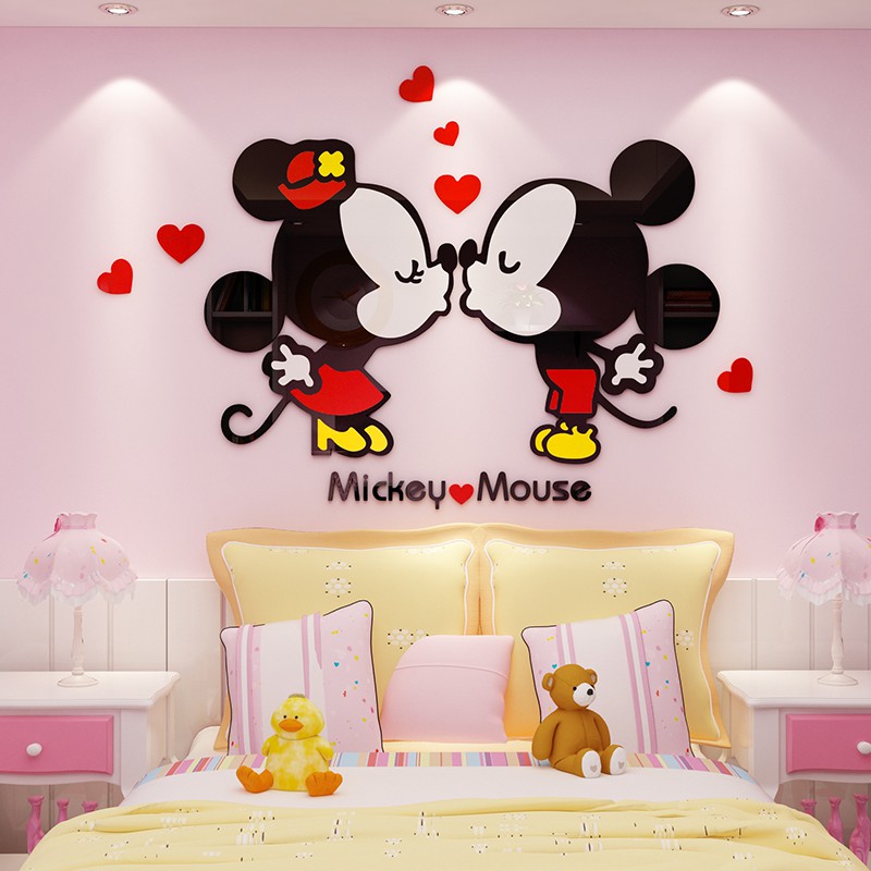 Disney Cartoon Anime Mickey Mouse Wall Stickers Romantic 3d