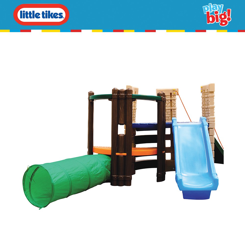 little tikes playset with 2 slides and tunnel