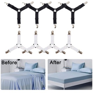4pcs Fitted Bed Sheet HolderGrips Mattress Gripper Straps Clip Fastener HolderRS 