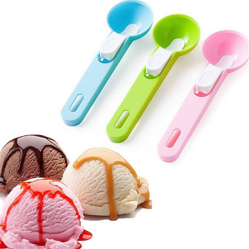 Kitchen Tool Plastic Ice Cream Scoop Fruit Scooper Can Bouncing Ice