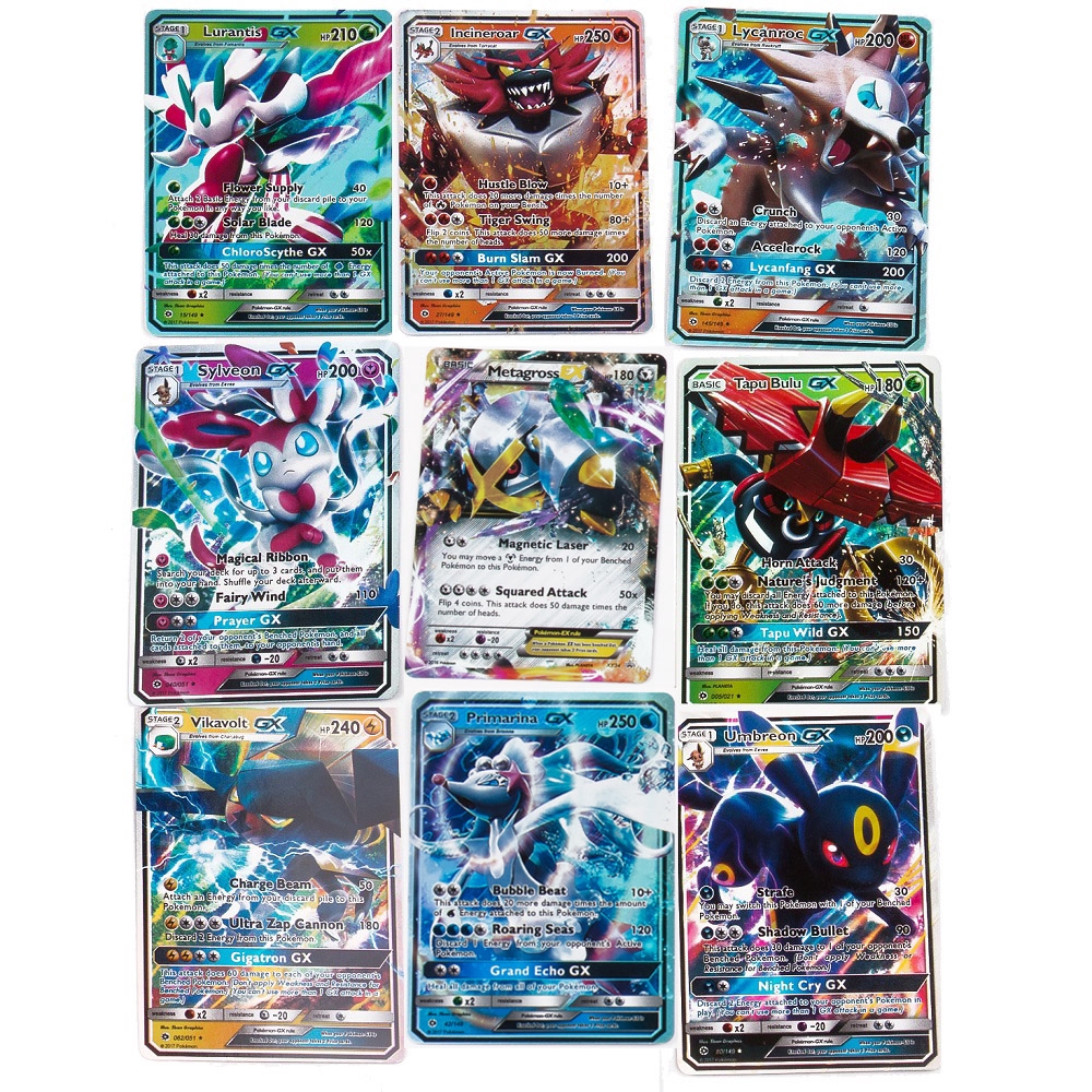 Full Art Pokemon Trading Cards Ex Gx Mega Shining Cards Kids Gifts