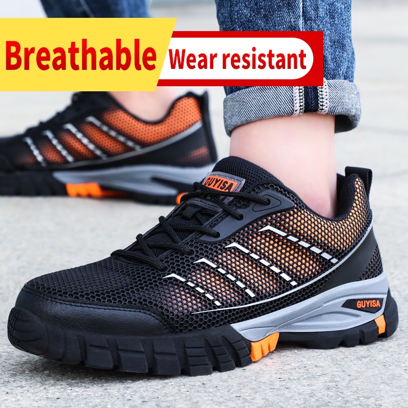 GUYISA Safety shoes smash-proof stab-proof steel toe cap breathable light  work shoes | Shopee Philippines
