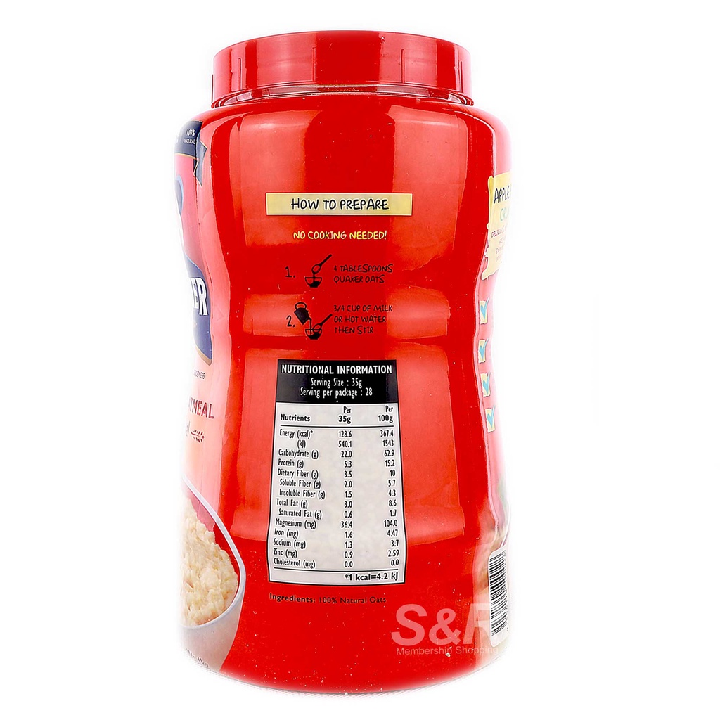 Quaker Instant Oatmeal 1kg (Jar) | Shopee Philippines