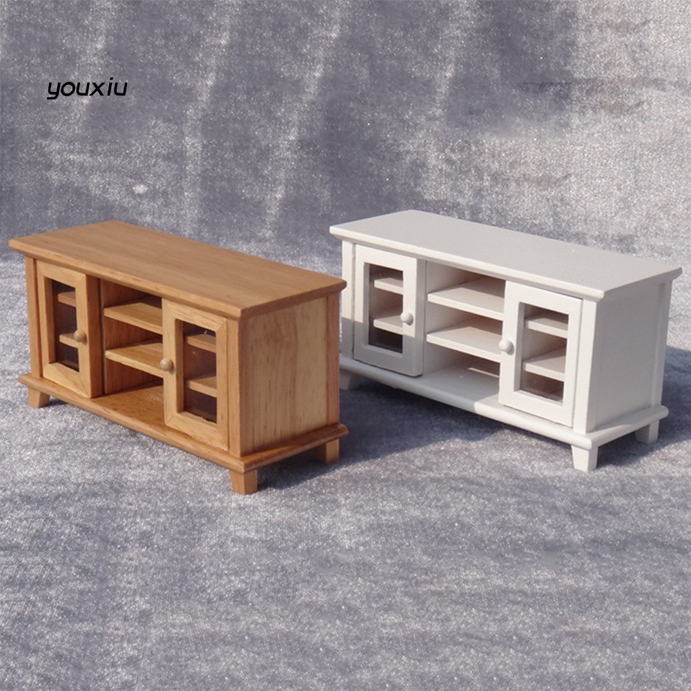 Yx By 1 12 Doll House Miniature Wooden Tv Cabinet Living Room