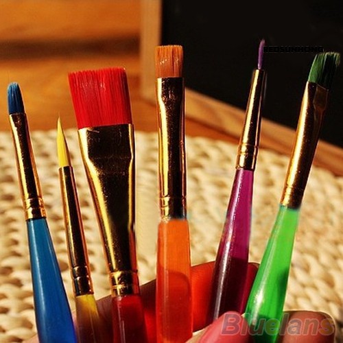 COD↫ 6 Pcs Cake Icing Decorating Painting Brush Fondant Dusting Sugarcraft DIY Tool(K32)