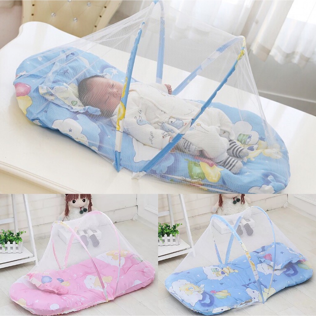 Baby Mosquito Net Baby Folding Soft Cushion Bed Babies With Pillow Soft Baby Infant Cushion Crib Shopee Philippines