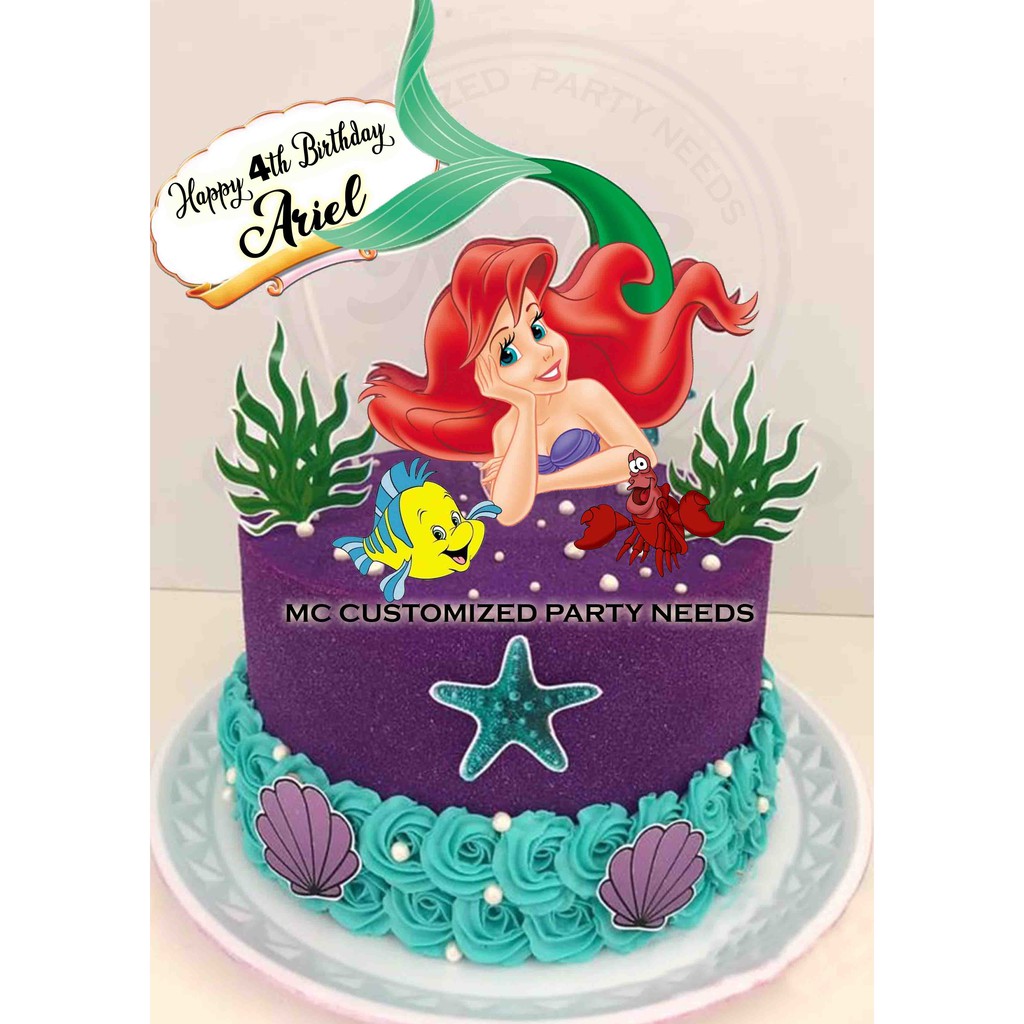 Little Mermaid Ariel Theme Cake Topper D2 Shopee Philippines   8994da3574255ed972373e9b8ce22229