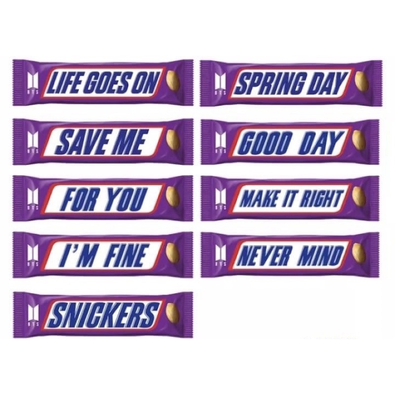 Snickers x BTS Collaboration Sold per Piece Shopee Philippines
