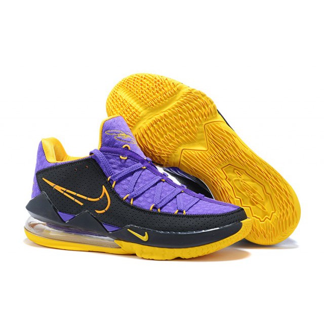 purple and black basketball shoes
