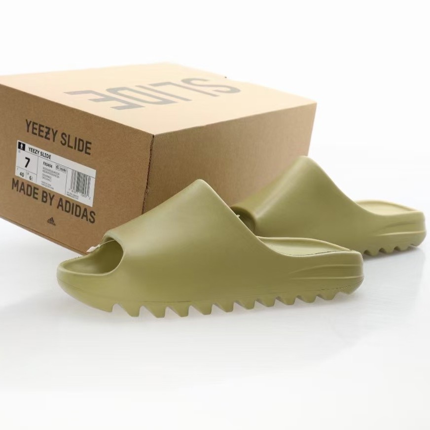 light green yeezy slides