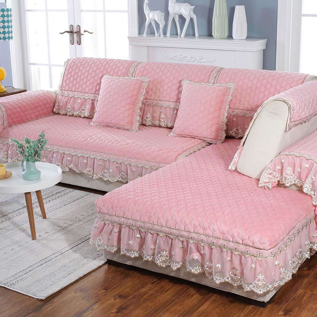 Sofa Cushion Winter Plush Flannel Thickened European Style Fabric Anti