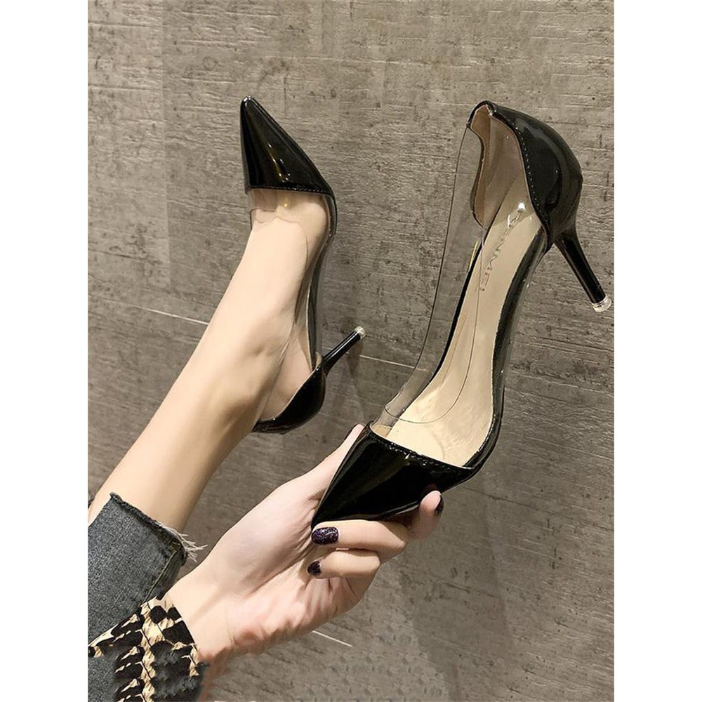transparent white heels