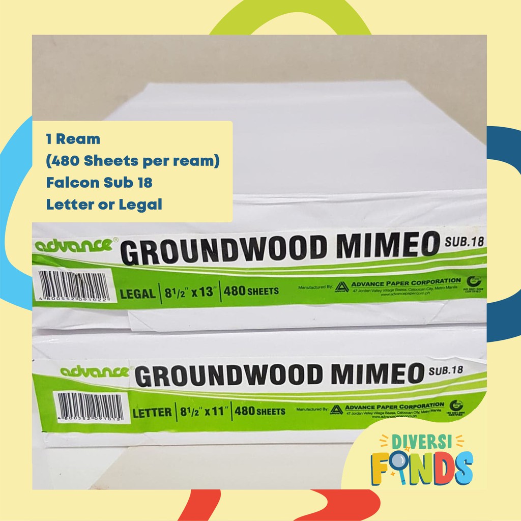 Advance Sub 1863 gsm Groundwood Mimeo Paper  Newsprint paper Short 