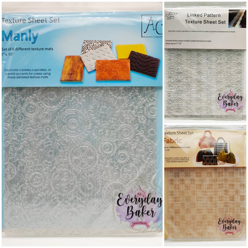 EVERYDAY BAKER Imprint Textured Sheets Fondant/Gumpaste Shopee