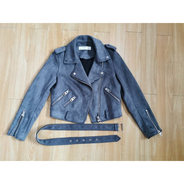 zara blue biker jacket