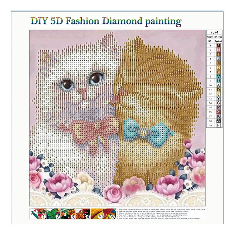 Starnearby Adorable Cats 5D Diamond Painting DIY Craft Embroidery Cross Stitch Wall Art Decor 16 x 12 inch 