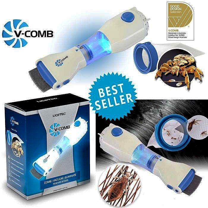 Ampuh!! Electric Hair Lice Comb Vacuum Latest Licetec Vacuum