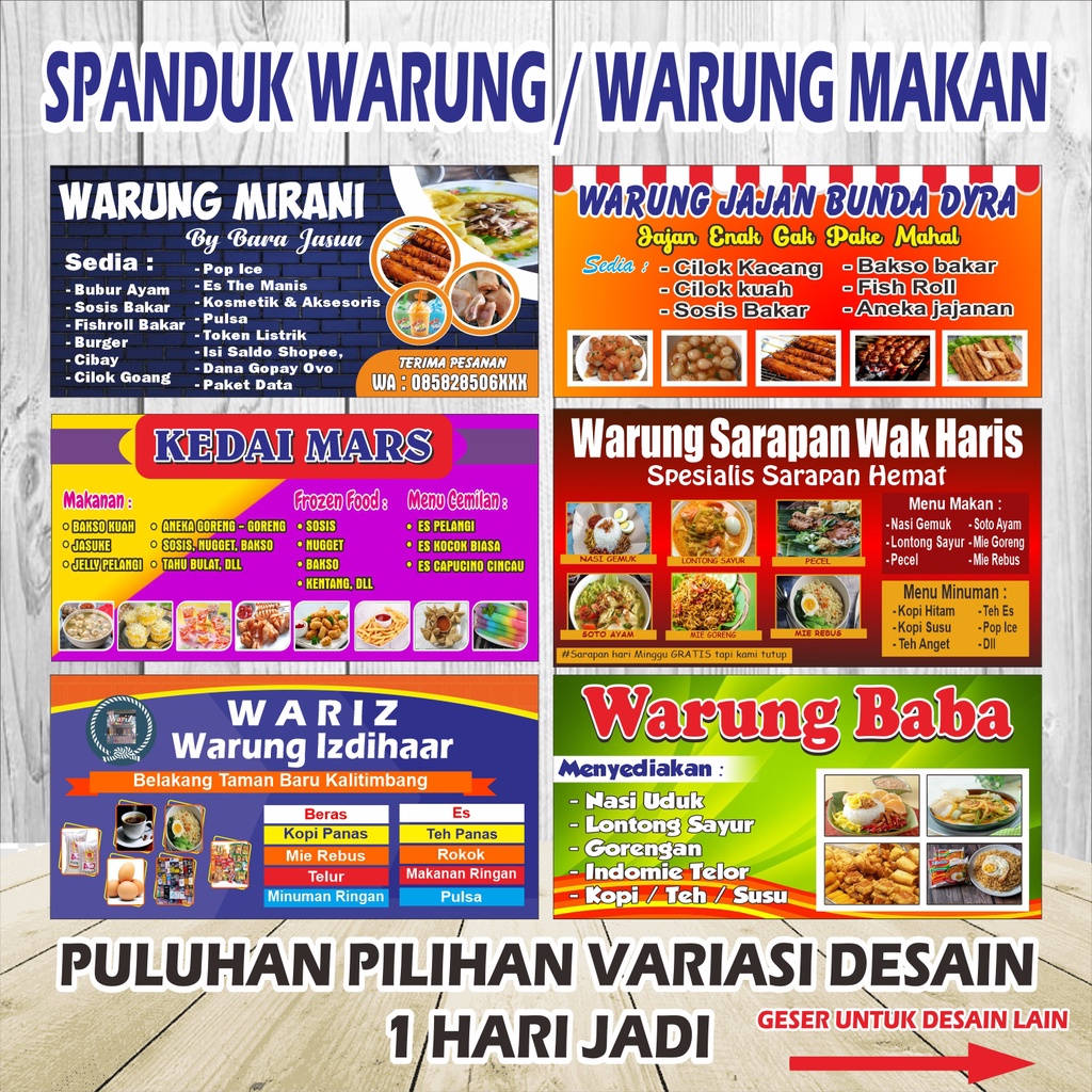 Print Banner Warung Banner Flexy Material 280Gsm One Day Soup, Banner ...