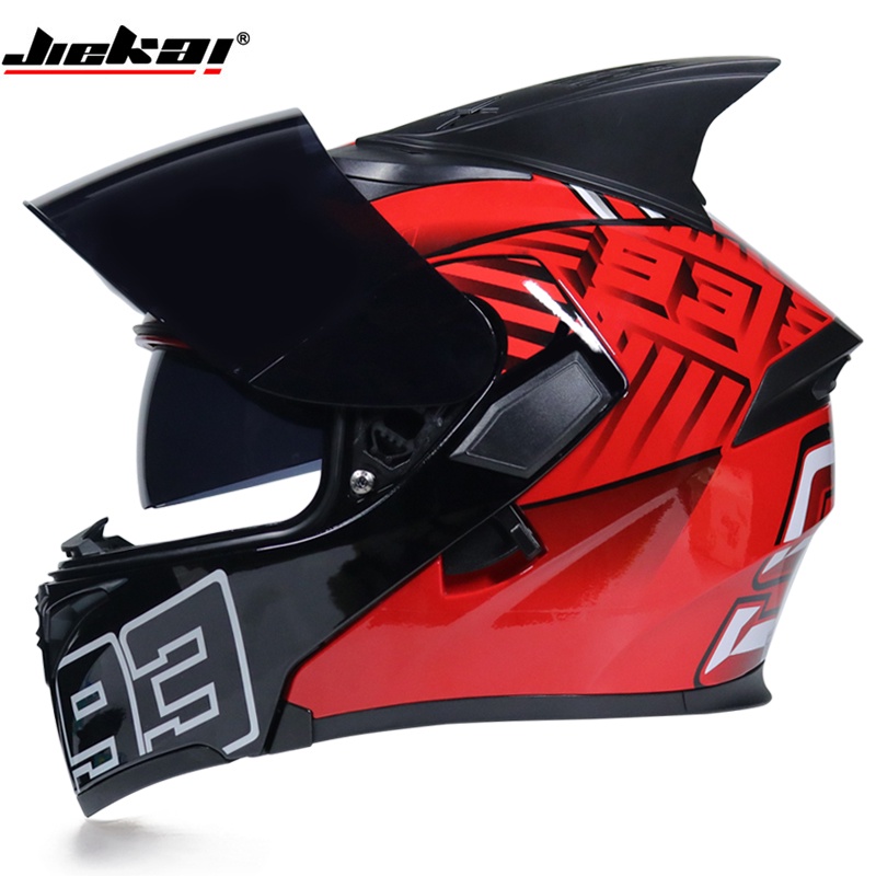 JIEKAI 902 Full face Motorcycle helmets Safe Double Visor DOT Flip up helmet  casque moto Racing four | Shopee Philippines