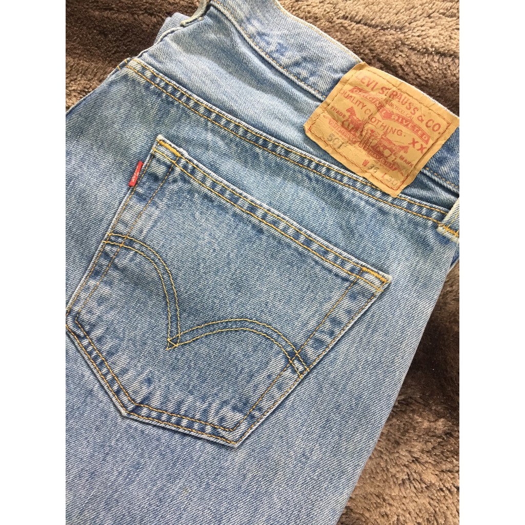 LEVIS 501 (Authentic) - Straight Leg Button Fly Jeans | Shopee Philippines