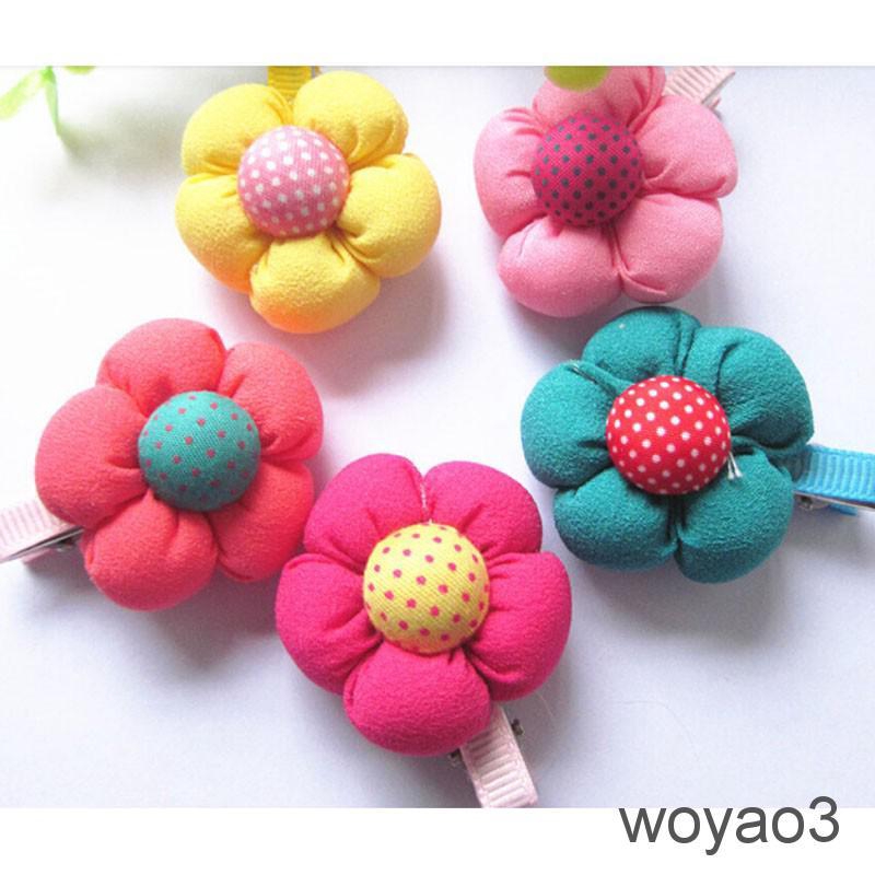 1 X Cute Flower Hair Clips Kids Candy Color Bb Hairpins For Baby