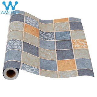 WANFISH Tiles Design for Bathroom Kitchen Waterproof Wallpaper Self-Adhesive Wall Sticker 10Mx45CM #6