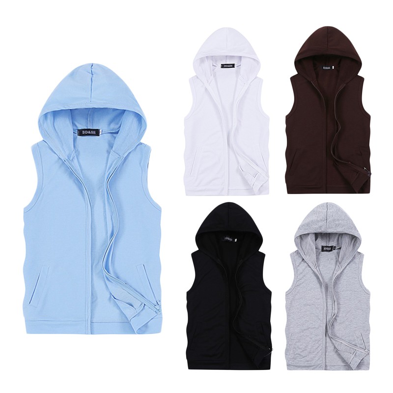 sleeveless hooded sweatshirt