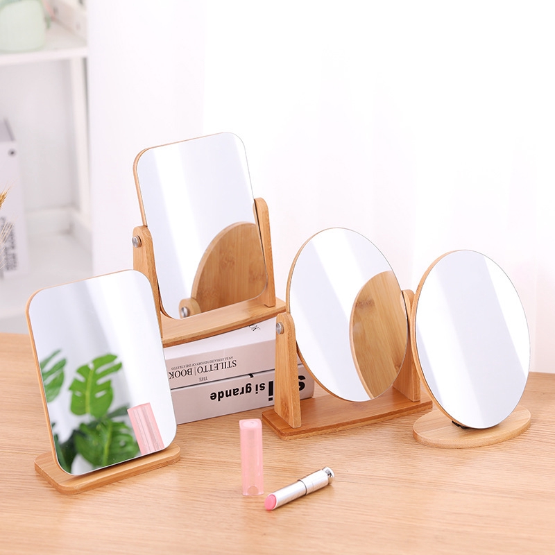 New Modern Makeup Mirror Marble Table Top Cosmetic Round Mirror Women