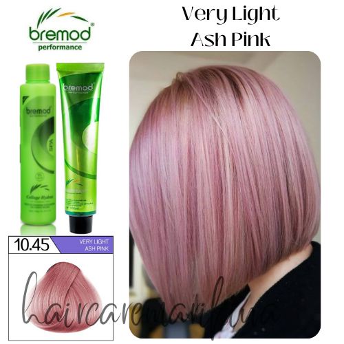 10.45 VERY LIGHT ASH PINK Bremod Hair Color With Oxidizer Set