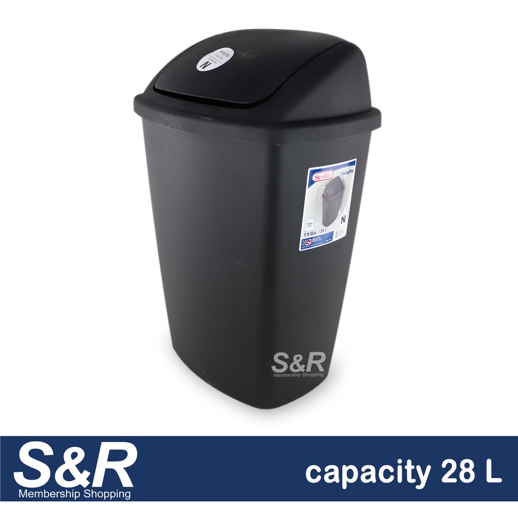 Sterilite SwingTop Black Trash Can 28L capacity Shopee Philippines