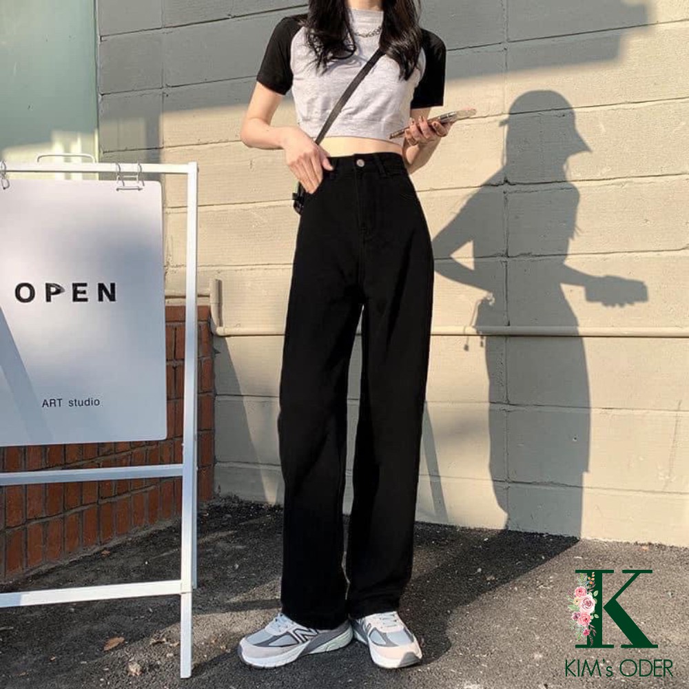 Korean Ulzzang style plain black jeans | Shopee Philippines