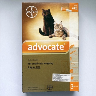 Advocate Spot On For Cats Anti-Tick and Flea Dewormer Up To 4kg Single and 1 Box