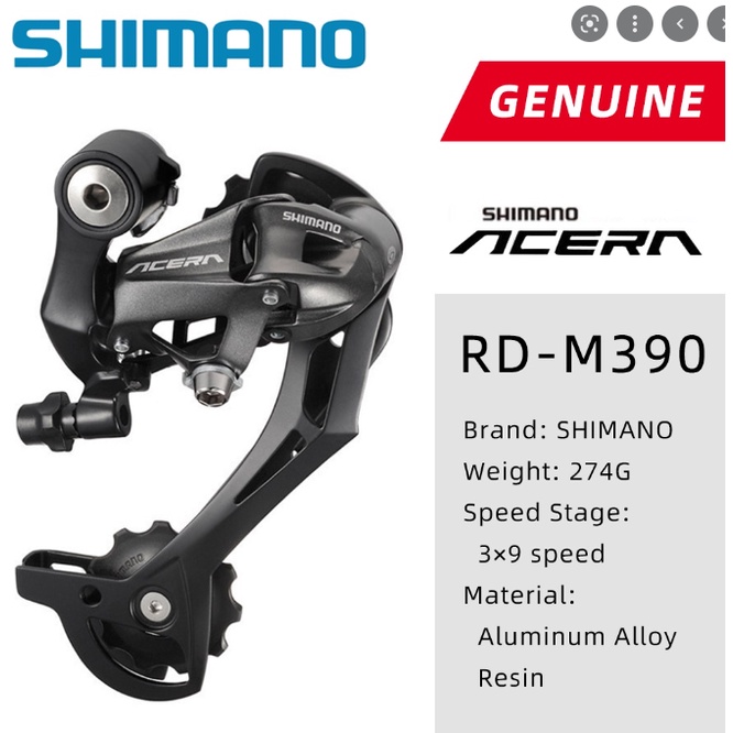 Shimano Acera RDM390 Rear Derailleur 7 8 9 speed MTB bike bicycle