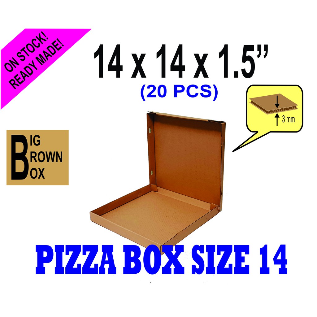 Pizza Box 14 (20 pcs) Corrugated Pizza Box Size 14 inches Food