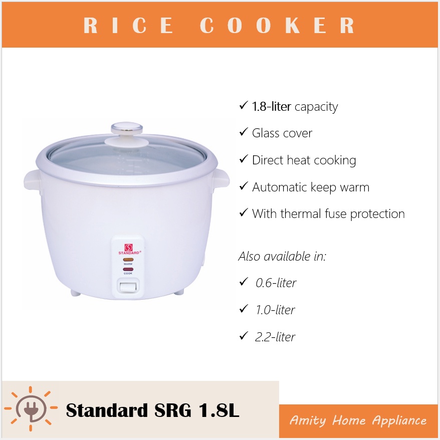 Standard 1.8 Liter Rice Cooker 10 Cups SRG 1.8L Shopee Philippines