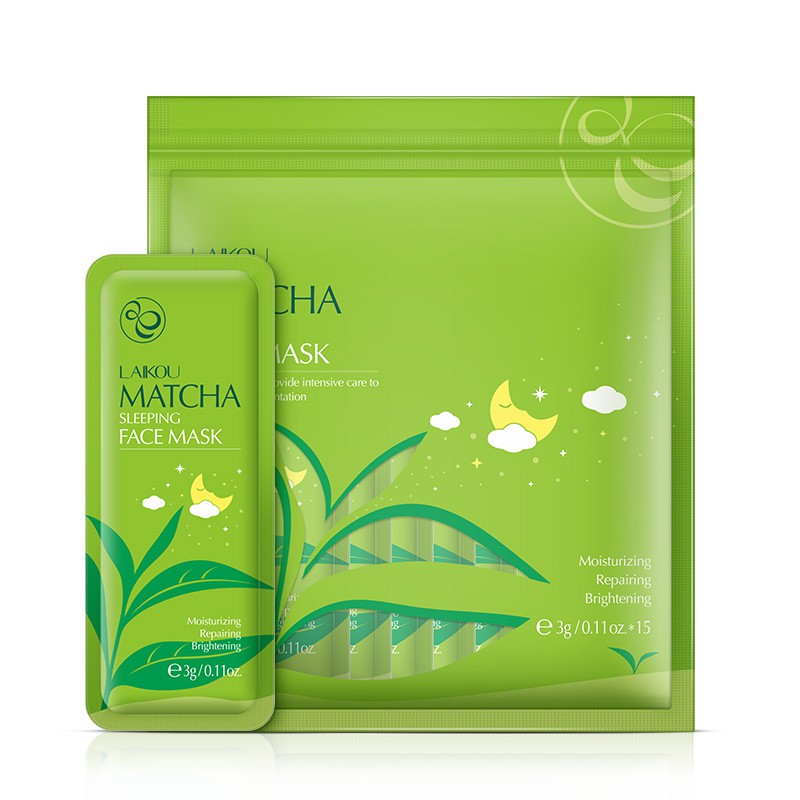 LAIKOU Matcha Sleeping Mask 45g NoWash Matcha Face Masks Acne Skin