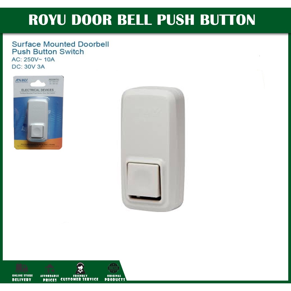 ROYU Surface Mounted Push Button Door Bell Switch Shopee Philippines